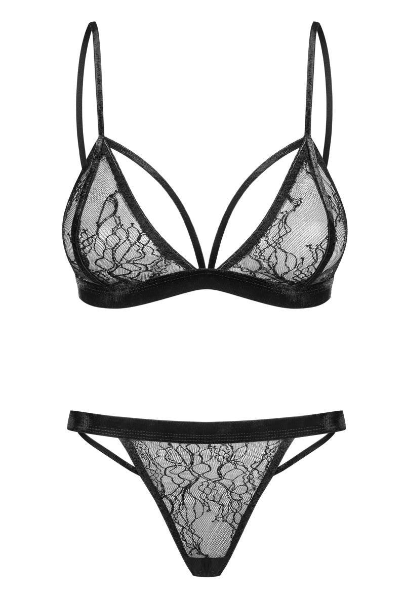 Set consisting of bralette lace and thong